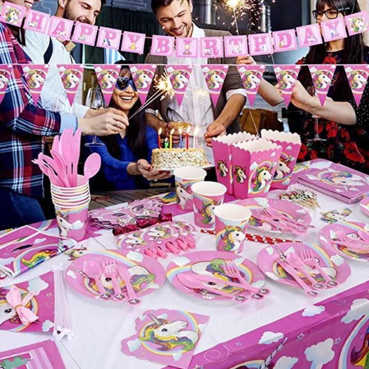 Pink%20Rainbow%20Unicorn%20Party%20Supplies%20Banner%20Paper%20Plates%20Balloons%20Napkin%20Gift%20Bag%20Wrapper%20Baby%20Shower%20Kids%20Birthday%20Decorations%20-%20Image%204