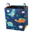 Fabric 3-Layer Tape Lining Children's Toy Storage Basket Dinosaur Storage Cartoon Clothing Drawstring Storage Box Foldable.