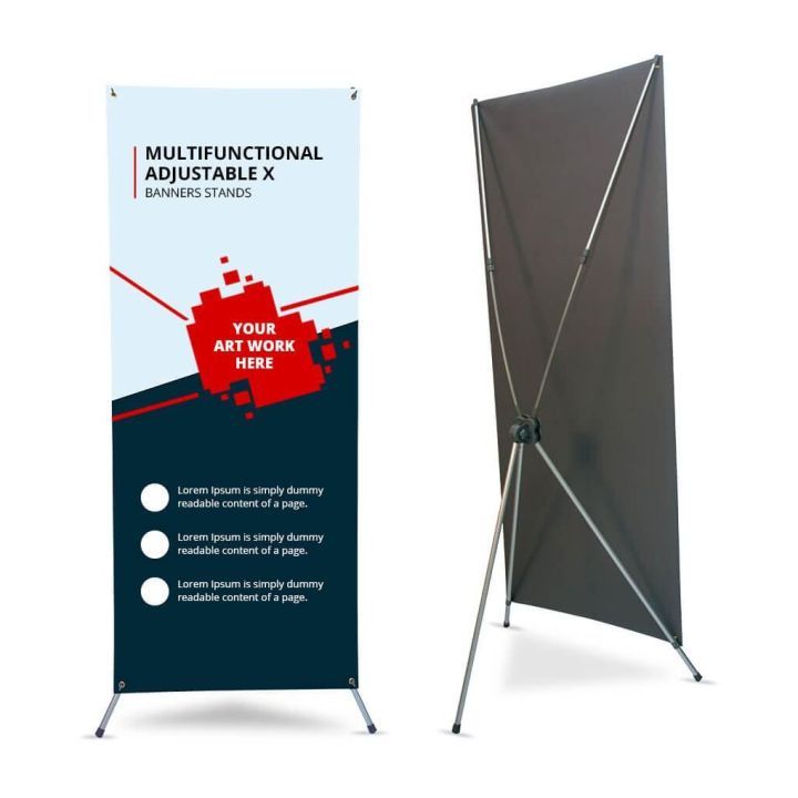 Stand X Banner 5fit by 2fit, X- Banner Stand (Silver Colour)