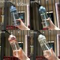New 650ML Portable Sports Water Bottle With Straw Leakproof Gym Bottle Drink Mugs BPA Free Kids Drinking Water Bottle Cup Water Bottles.