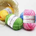 Three-strand multi-color gradient wool, milk cotton, hand-knitted, medium coarse color, baby wool, baby sweater, foreign trade line.