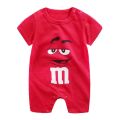 (NEW)Newborn Infant Baby Boy irl Cartoon Printing Short Sleeve Romper Bodysuit. 