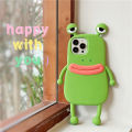 Sroof  Case  For iPhone 6 7 8 11 12 13 14 15 16 Pro 7 8 14 15 Plus 12 Mini 13 Mini X XR XS Max Fun and funny cartoon cute green frog silicone soft shell anti drop phone case back cover. 