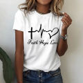 Women's T-shirt fashion letter print tops 3D love pattern short sleeve ladies tees summer casual o-neck T shirts female clothing. 