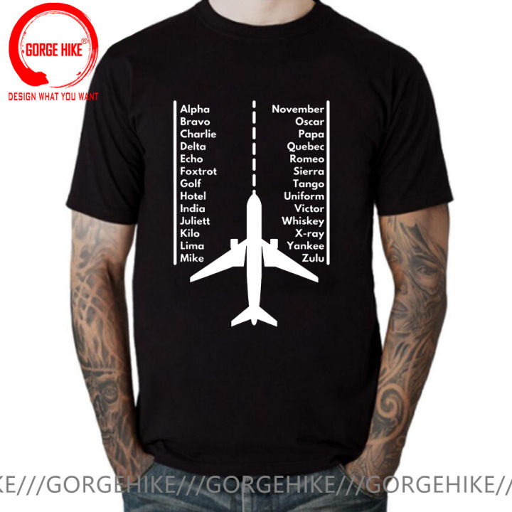 Phonetica Alphabet Funny Pilot Aviation Airplane T Shirts Graphic Cotton Streetwear Short Sleeve Birthday Gifts Summer T-shirt
