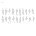 4x20Pieces 1/50 Scale Unpainted Model People Architectural Mini Figures Kit.