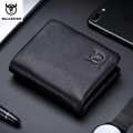 BULL CAPTAIN Wholesale Billfold Zipper Card Purse Designer Luxury Businessman Short Smart Slim RFID Cow Leather Men Wallets.