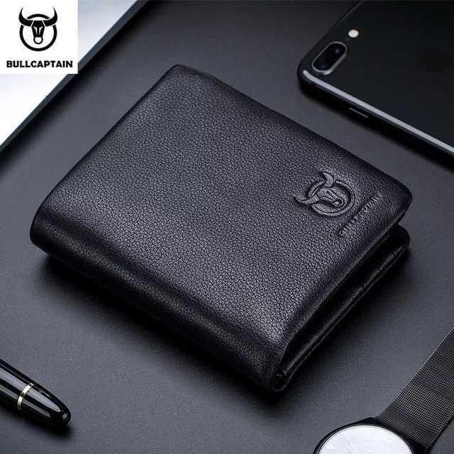 BULL%20CAPTAIN%20Wholesale%20Billfold%20Zipper%20Card%20Purse%20Designer%20Luxury%20Businessman%20Short%20Smart%20Slim%20RFID%20Cow%20Leather%20Men%20Wallets%20-%20Image%203