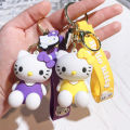 Kawaii Sanrio Hello Kitty Keychain Cartoon Doll Cute Kitty Pvc Key Chain Soft Rubber Car Key Ring Women Bag Pendant Girl Gift.
