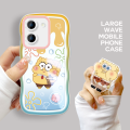 BILI for Vivo Y36 4G 5G / Y27 5G Back Cover With Free Ring Holder Spongebob Soft Transparent Colorful Wavy Phone Cases. 