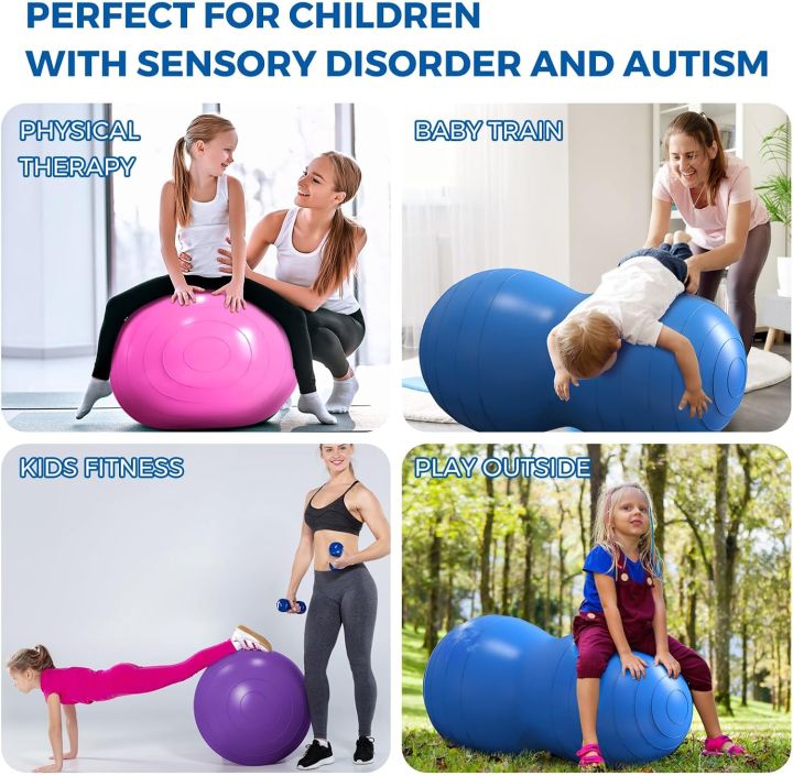 Peanut%20Ball%20for%20Kids%20Therapy,%2090x45cm%20Anti-burst%20Exercise%20Ball%20With%20Pump,%20Gym%20Quality%20Fitness%20for%20Pregnancy%20Birth,%20Physical%20Therapy,%20Child%20Training,%20Women,%20Men%20-%20Image%203