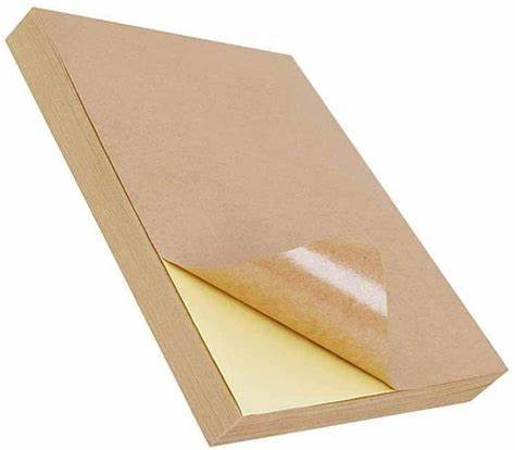 Brown Kraft Sticker Paper A4 | Printable Self-Adhesive Labels for Crafts, Scrapbooking & Business Use