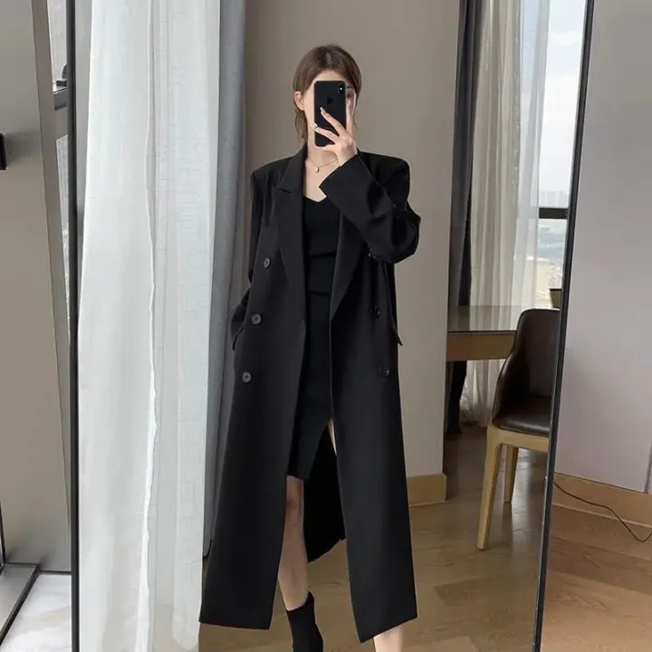 Black%20Suit%20Trench%20Coat%20Women2022Autumn%20New%20High-Grade%20Temperament%20Wild%20Slimming%20Mid-Length%20Coat%20Coat%20-%20Image%206