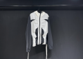 2024 Summer Black White Contrast Color Hooded Zipper Chic Coats Sun Protection Casual Long Sleeve Jacket Thin Design Hoodies Top. 