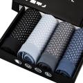 4pcs/Box Men Mesh Breathable Briefs Solid Color Underwear Comfortable Boxers.