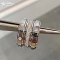 Kid Baby 925 Sterling Silver Zircon Turn Ring Couple Fashion Brand Versatile Temperament Luxury High Jewelry For Men And Women.