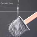 Wall Mounted Detachable Water Tight Silicone Toilet Brush,Which Can Be Installed In Combination.