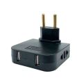 4 in 1 USB Multi Plug Converter Adapter Travel Mutli Socket (2 USB 2 Power Socket) 2500W High Power EU Bangladesh Standard 180° Rotating. 