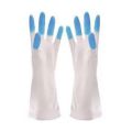 1 Pair Cleaning Gloves Non-Slip Waterproof PVC White Long Sleeve Dishwashing Rubber Gloves Kitchen Supplies Kitchen Clean Tool. 