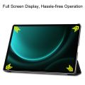 Custer Pure Color 3-Fold Holder Leather Case For Samsung Galaxy Tab S9 FE+.