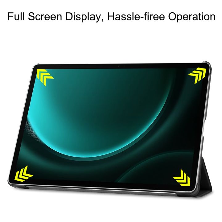 Custer%20Pure%20Color%203-Fold%20Holder%20Leather%20Case%20For%20Samsung%20Galaxy%20Tab%20S9%20FE+%20-%20Image%205