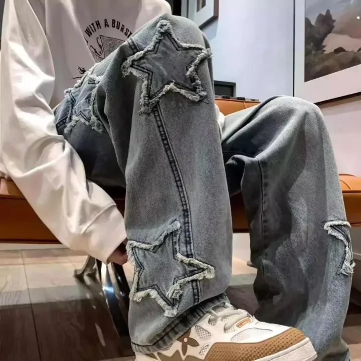 New%20Men's%20Star%20Embroidered%20Fashion%20Loose%20Jeans%20Y2K%20High%20Street%20Hip%20Hop%20Stretch%20Soft%20Straight%20Wide%20Leg%20Denim%20Trousers%20Male%20-%20Image%207