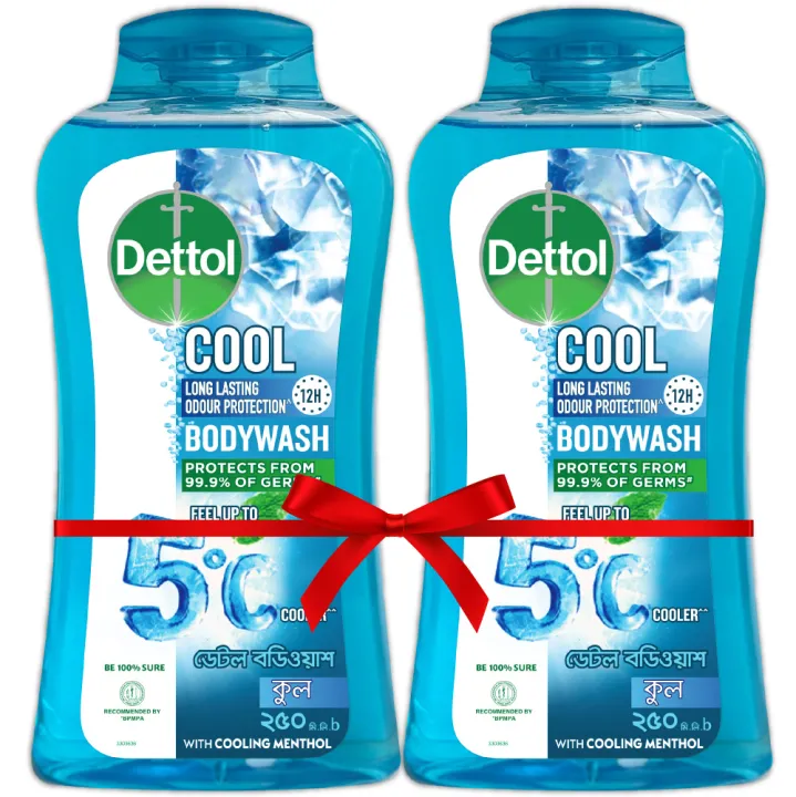 Dettol Cool upto 5°C Cooler Bodywash with 12Hour Long Lasting Odour Protection (250ml X 2)