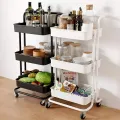 Kitchen Trolley 3 Tier Multi-function Trolley Storage Trolley.