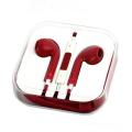 New Headset Earphone Volume Adjustable With Mic For Apple iPhone 5 5S 4 4S 3GS 3G Red. 