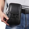Men's Messenger Bag Cowhide Leather Bag Male Mobile Phone Pouch Pocket Small Wallet Travel Waist Bag Multi-Pockets Chest Bag New.