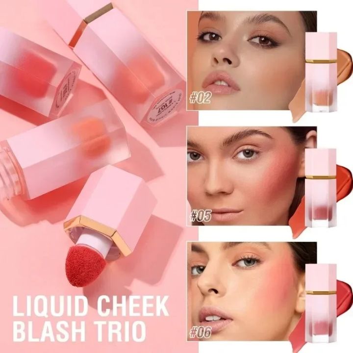 8 Colors Liquid Blush Waterproof Multi-purpose Facial Nourishing Blush Stick Cheek Natural Blusher Cute Korean Makeup for Women