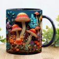 3D Magic Mushrooms Mug Ceramic 3D Fun Space Design Mugs Offices Multi-Purpose Drink Cup for Home Office Dorm Easy to Use C. 
