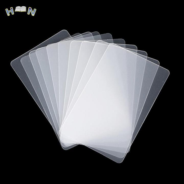 10Pcs Pvc Blank Transparent Business Card Plastic Waterproof Without Printing For Handwriting School Office Supplies