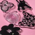Korea Cute Cat Black Butterfly Flower Grip Tok Phone Holder Finger Ring Foldable Griptok For iPhone Samsung Universal Accessorie.