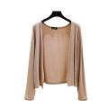 Modal Short Cardigan Women's Spring and Summer Thin and All-Matching Sunscreen Coat Slim Fit Figure Flattering Outerwear Solid Color Coat. 