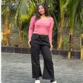 white Palazzo for women, Soft denim & fashion trend ladies stylish denim pant plazo. 