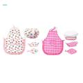 Chefs Apron Set - 4 Pieces Hat & Apron with Accessories - Pretend Play Kitchen Set. 