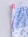 Men Casual Paisley Style Print Drawstring Waist Shorts.