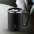 500ml Thermal Coffee Cup Double Wall Stainless Steel Heat Insulated Coffee Milk Mug with Handle and Lid Travel Drinking Tumbler. 