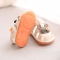 Yfashion ldren Cartoon oddler  Shoes With Magic Sticker Squeaky Shoes For 0-2 Years Old Kids color. 
