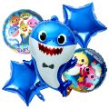 Baby Shark Cartoon Theme Foil Balloon 5 pc Set For Birthday Decoration. 