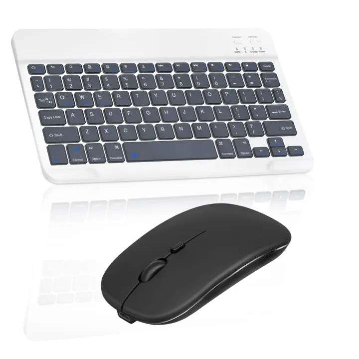 Rechargeable Bluetooth Keyboard and Mouse Combo Ultra Slim Full-Size Keyboard and Mouse for Xiaomi Redmi Note 10 Pro (China) and All Bluetooth Enabled Mac/Tablet/iPad/PC/Laptop
