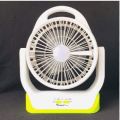 JOYKALY YG-729 Portable Rechargeable LED Light AC/AD Electronic Fan with 8" inches High Speed Blade. 
