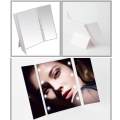 Tri Fold Makeup MirrorAolvo Vanity Illuminated Cosmetic Foldable Travel Compact Pocket Makeup Mirror With 8 LED Lights Baterry Operated. 