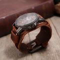 Punk Black Brown Red Green Blue Leather Belt Strap Men Pointer Watch Bracelet & Bangles For Women Male Gift Jewelry. 