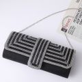 Black Clutch Purse and Handbag with Rhinestone Women's Party Evening Bag Luxury Wedding Clutch Female Shoulder Bag.