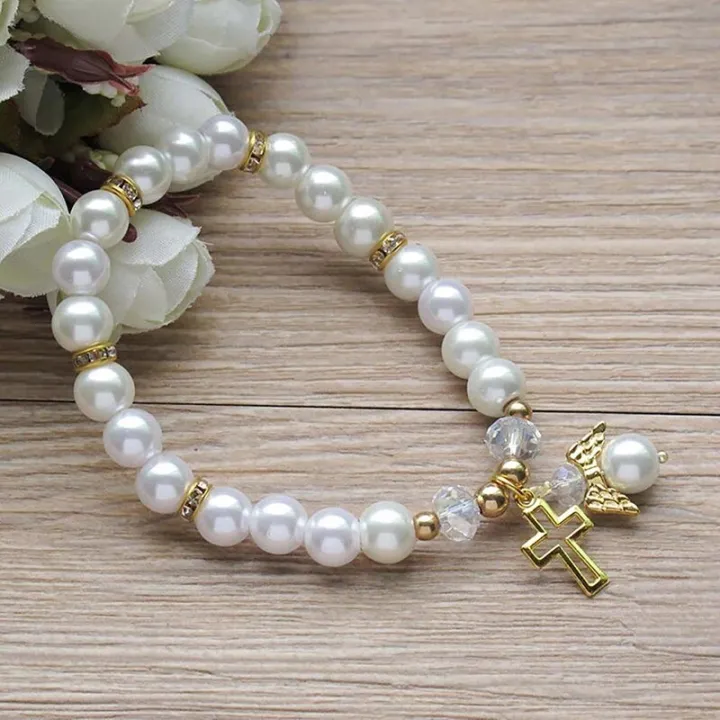 Religious%20Pearl%20Bracelet%20Angel%20Wing%20Cross%20Beaded%20Bracelet%20Baby%20Shower%20Girl%20Boy%20Baptism%20Gift%20-%20Image%204
