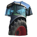 Men T-shirt 3D print tractor hip-hop men/women funny anime kids car top streetwear T shirt Harajuku shirts short sleeve. 