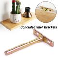 T Shape Metal Shelf Brackets Concealed Brackets Floating Hidden Wall Shelf Supports Screw Mounting Plate High Quality.
