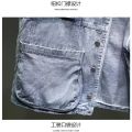 2023 Retro Denim Vest Men Sleeveless Cargo Jacket Harajuku Style Tooling Jean Jacket Cowboy Fashion Wasitcoat Men'S Clothing XXL. 